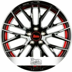 Set 4 cerchi in Lega MAM RS4 8.5x19 5x120 ET35 CB72.6 Nero Rosso - Design Racing
